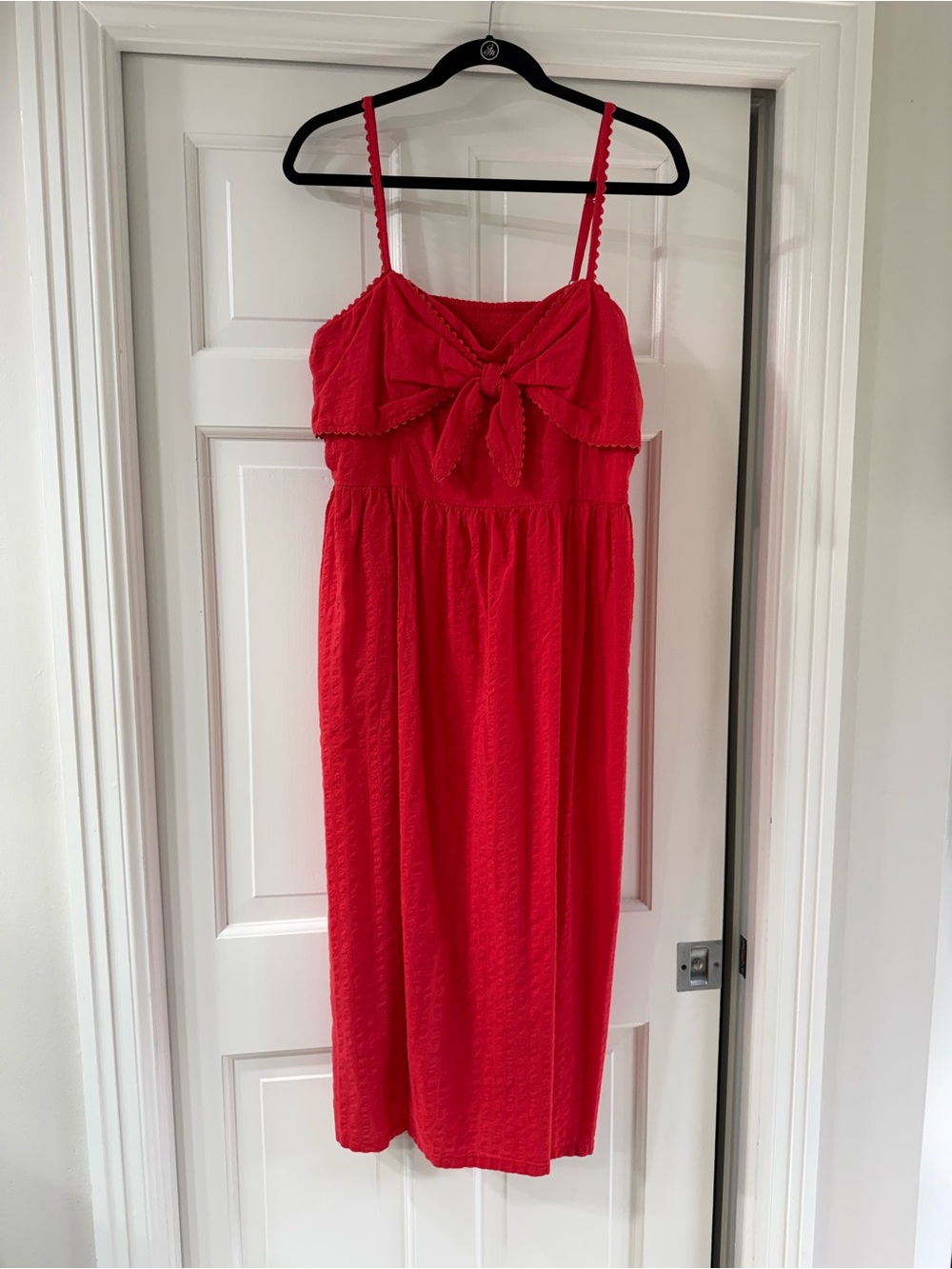 Old Navy Bright Red Smocked Bodice Dress